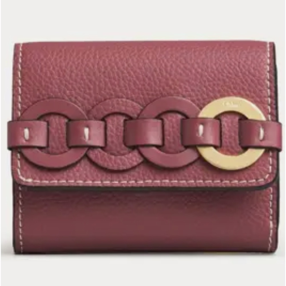 Chloe Darryl trifold wallet, Color:Faded Rose